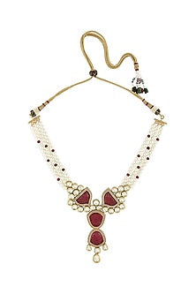 Gold Finish Necklace With Hydro Stones