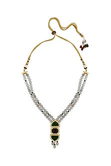 Gold Finish Handcrafted Agates Necklace