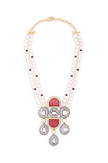 Black Rhodium Finish Handcrafted Kundan Necklace