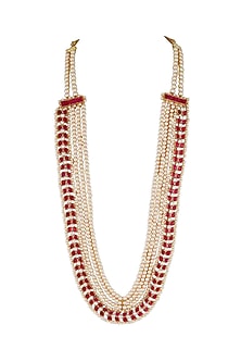 Gold Finish Kundan Polki & Pearl Meenakari Jadtar Necklace