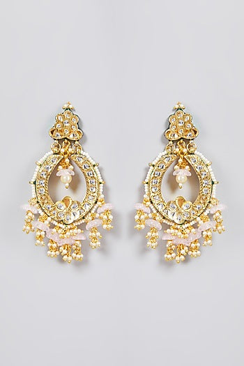 Gold Finish Chandbali Earrings