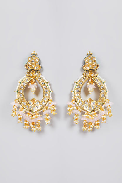 Gold Finish Chandbali Earrings