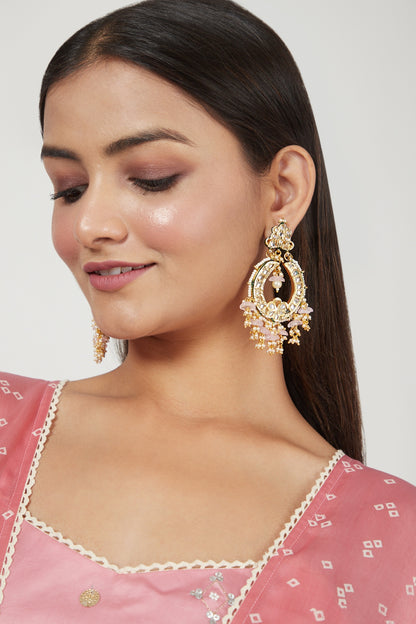 Gold Finish Chandbali Earrings
