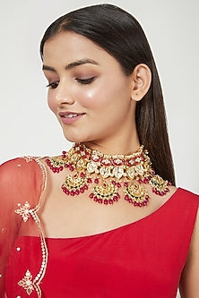 Gold Finish Collar Necklace