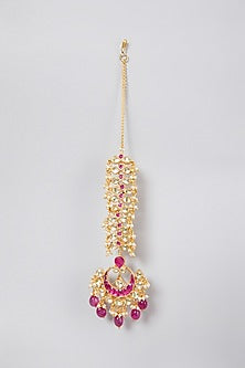 Gold Finish Maang Tikka With Jadtar