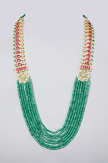 Gold Finish Jadtar Long Necklace