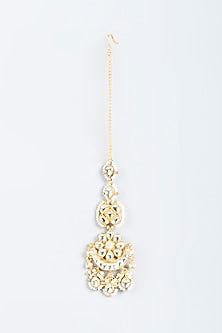Gold Finish Kundan Polki Maangtikka