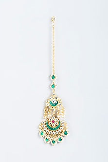 Gold Finish Kundan Polki Maang Tikka