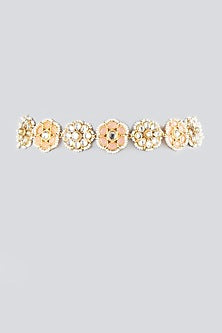 Gold Finish Floral Choker Necklace