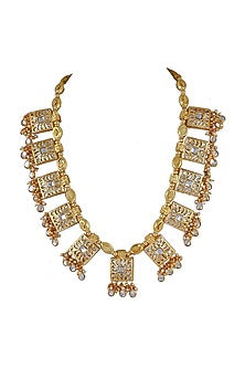 Gold Finish Kundan Polki & Pearls Long Necklace