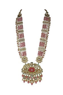 Gold Finish Enamelled Long Necklace