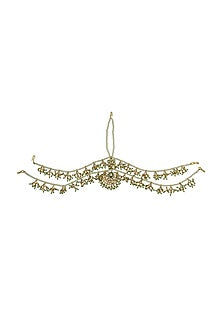 Gold Finish Pearl Mathapatti