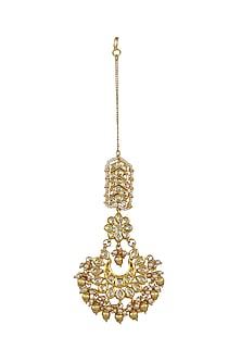Gold Finish Kundan Polki Maang Tikka