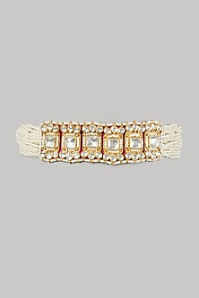 Gold Finish Kundan Polki Choker Necklace
