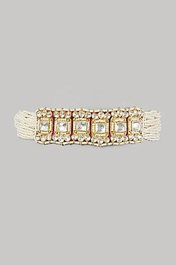 Gold Finish Kundan Polki Choker Necklace