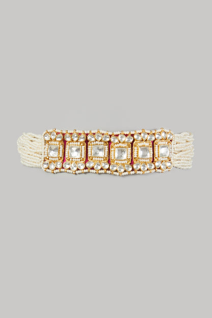 Gold Finish Kundan Polki Choker Necklace