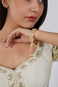 Gold Finish Pearl Bangle