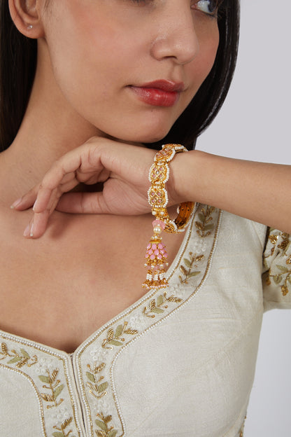 Gold Finish Pearl Bangle