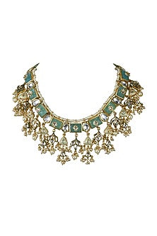 Gold Finish Jadtar Stones Choker Necklace