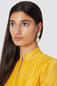 Gold Finish Polki Stud Earrings