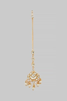 Gold Plated Pearl Maang Tikka
