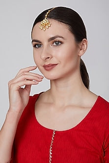 Gold Plated Pearl Maang Tikka