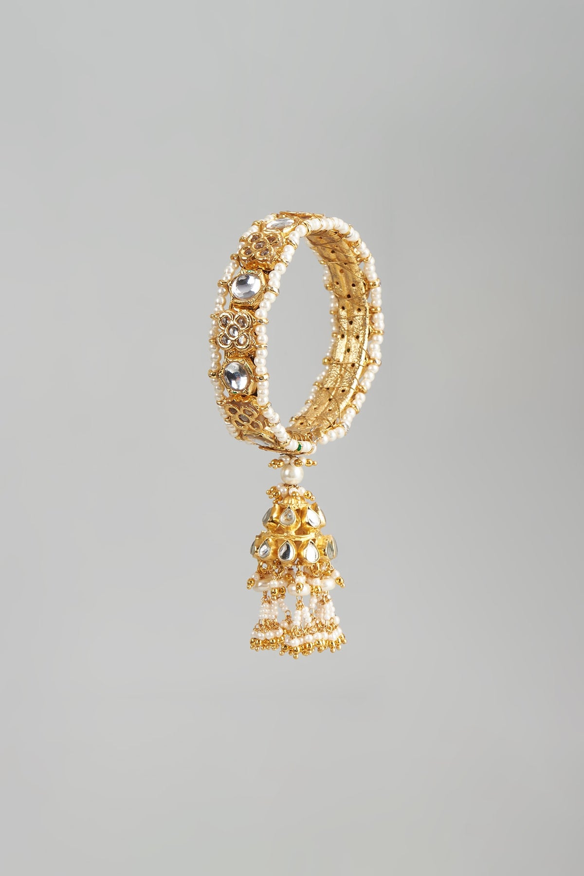 Gold Finish Pearl Bangle