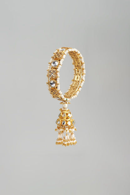 Gold Finish Pearl Bangle