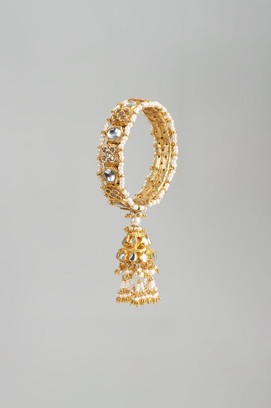 Gold Finish Pearl Bangle