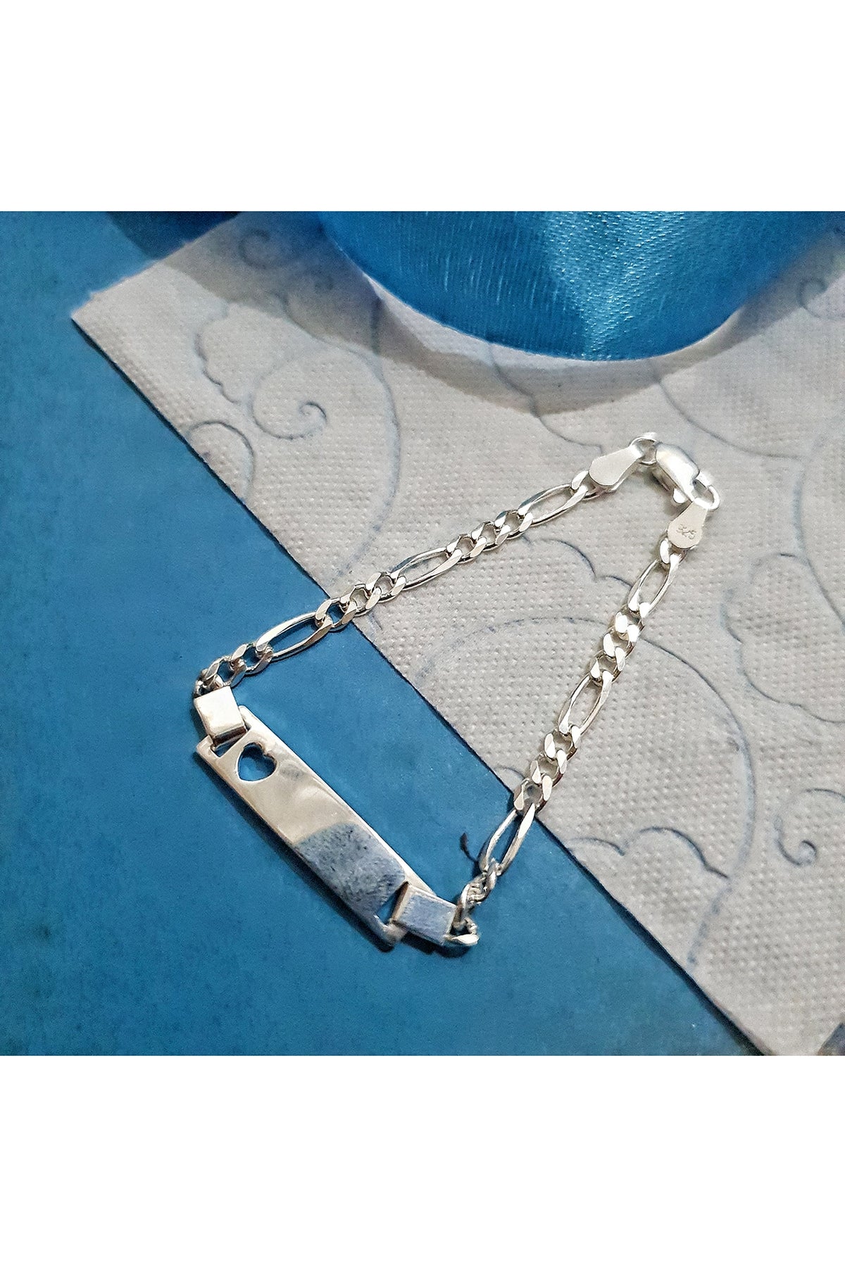 White Finish Personalised Bracelet Rakhi