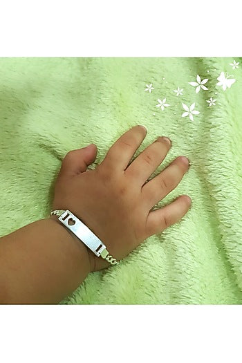 White Finish Personalised Bracelet Rakhi