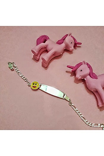 White Finish Smiley Bracelet Rakhi