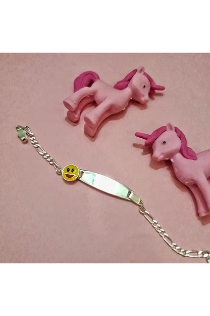 White Finish Smiley Bracelet Rakhi