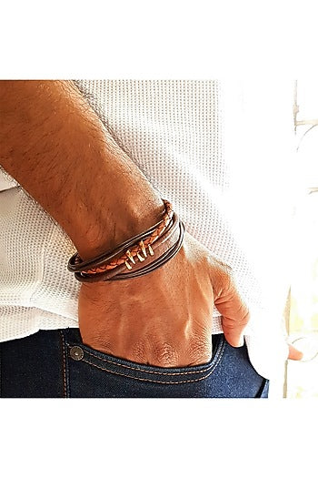 Rose Gold Finish Bracelet Rakhi With Multi-Strands