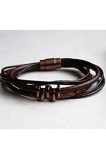 Rose Gold Finish Bracelet Rakhi With Multi-Strands