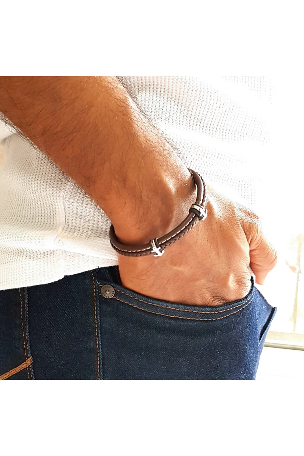 Classic Brown Anchor Bracelet Rakhi