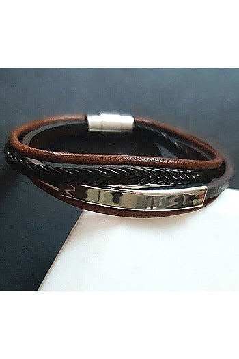 Brown & Black Personalised Bracelet Rakhi