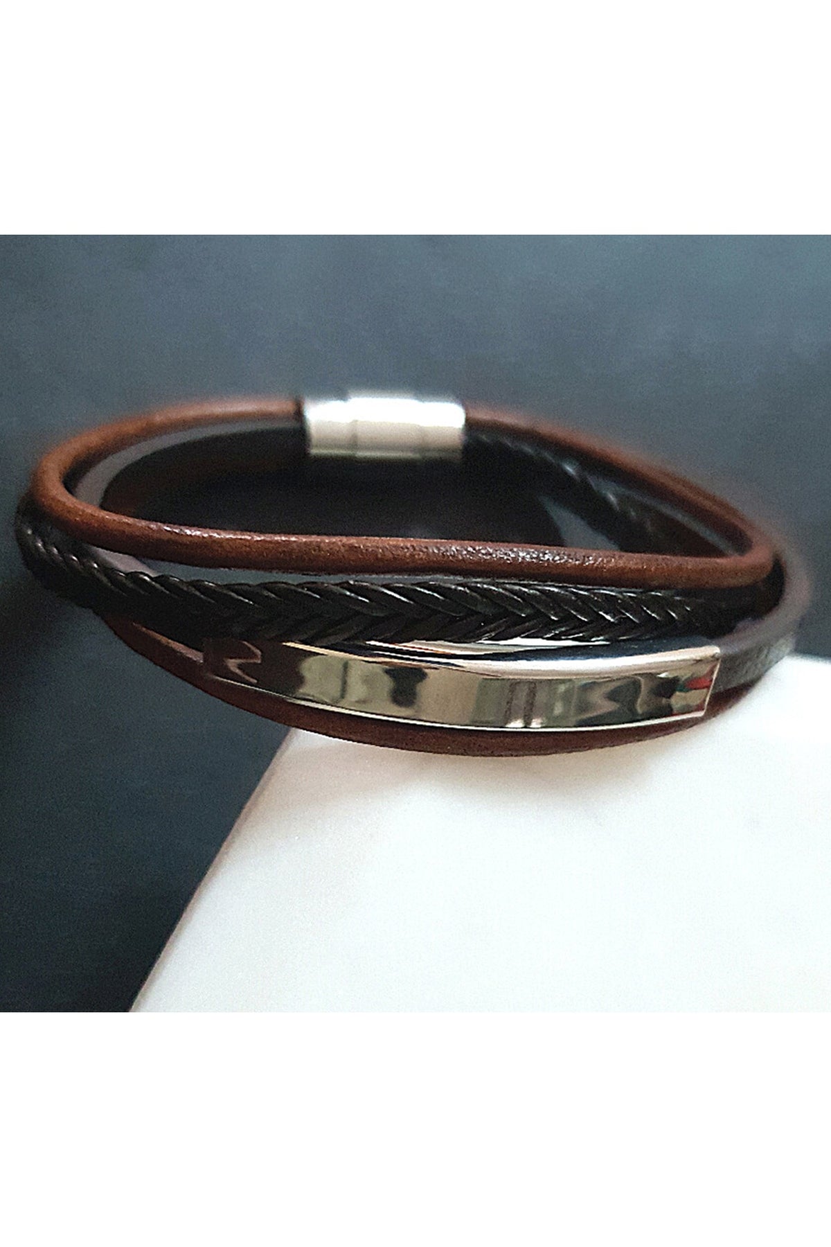 Brown & Black Personalised Bracelet Rakhi