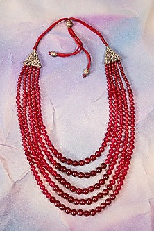 Wine Semi-Precious Stone Mala Necklace