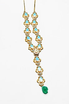 Gold Plated Onyx Long Necklace In Sterling Silver