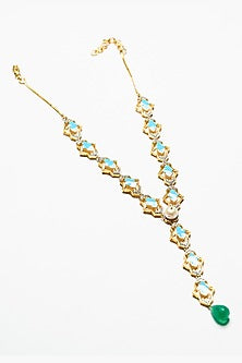 Gold Plated Onyx Long Necklace In Sterling Silver
