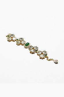 Gold Plated Onyx Bracelet In Sterling Silver