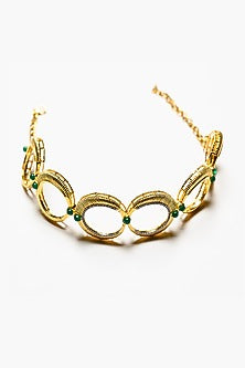 Gold Plated Onyx Choker Necklace In Sterling Silver