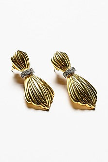 Gold Plated Swarovski Dangler Earrings In Sterling Silver