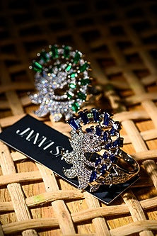 White Finish Iolite Gemstones Ring In 92.5 Sterling Silver