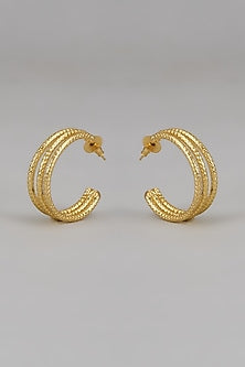 Gold Finish Handcrafted Hoop Earrings