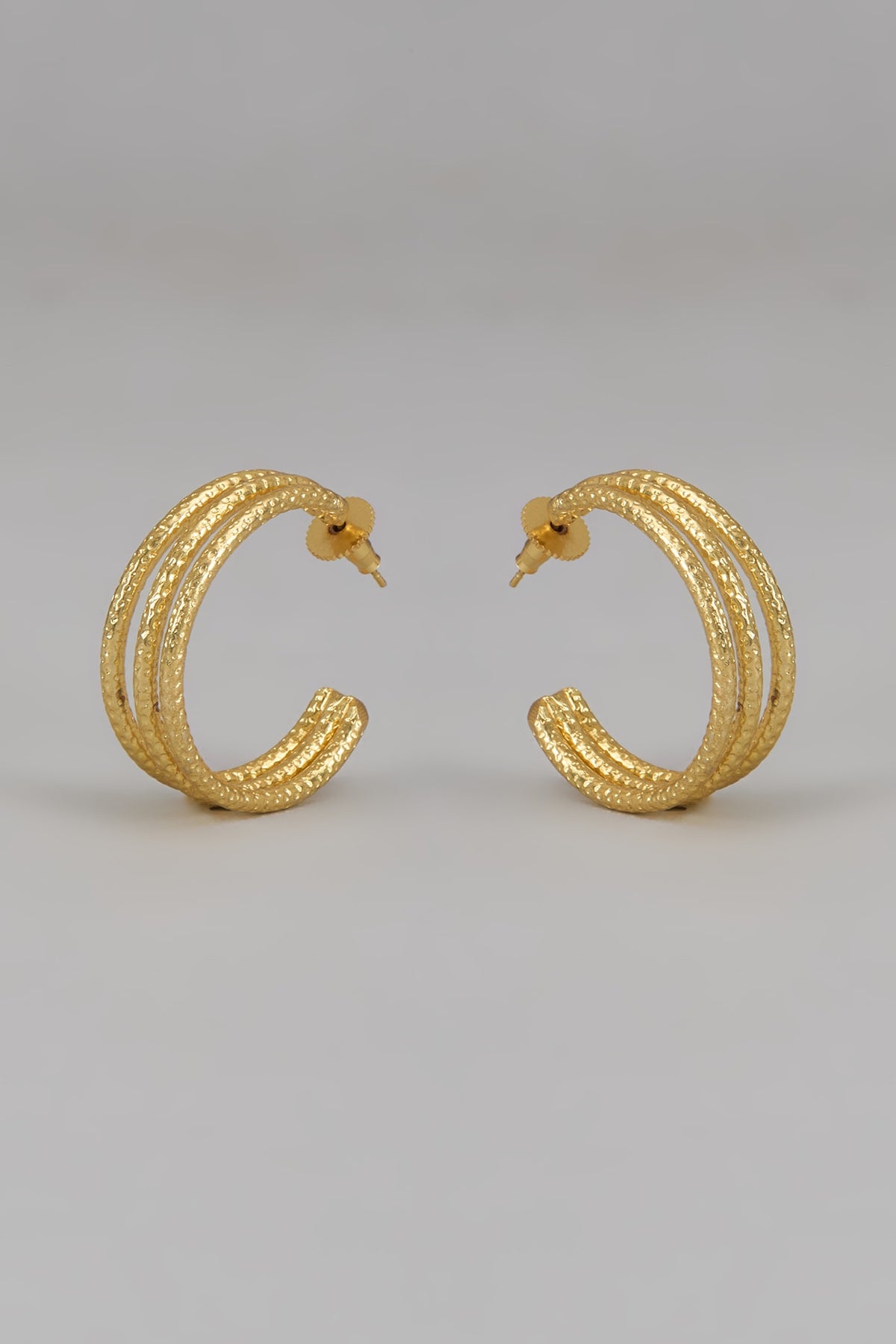 Gold Finish Handcrafted Hoop Earrings