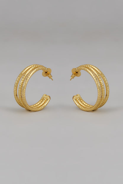 Gold Finish Handcrafted Hoop Earrings