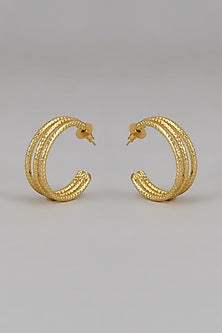 Gold Finish Handcrafted Hoop Earrings