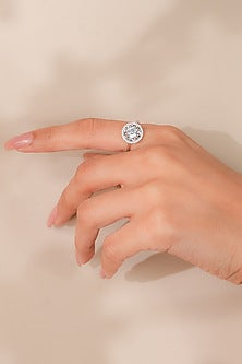 White Finish Zircon Sunshine Ring In Sterling Silver